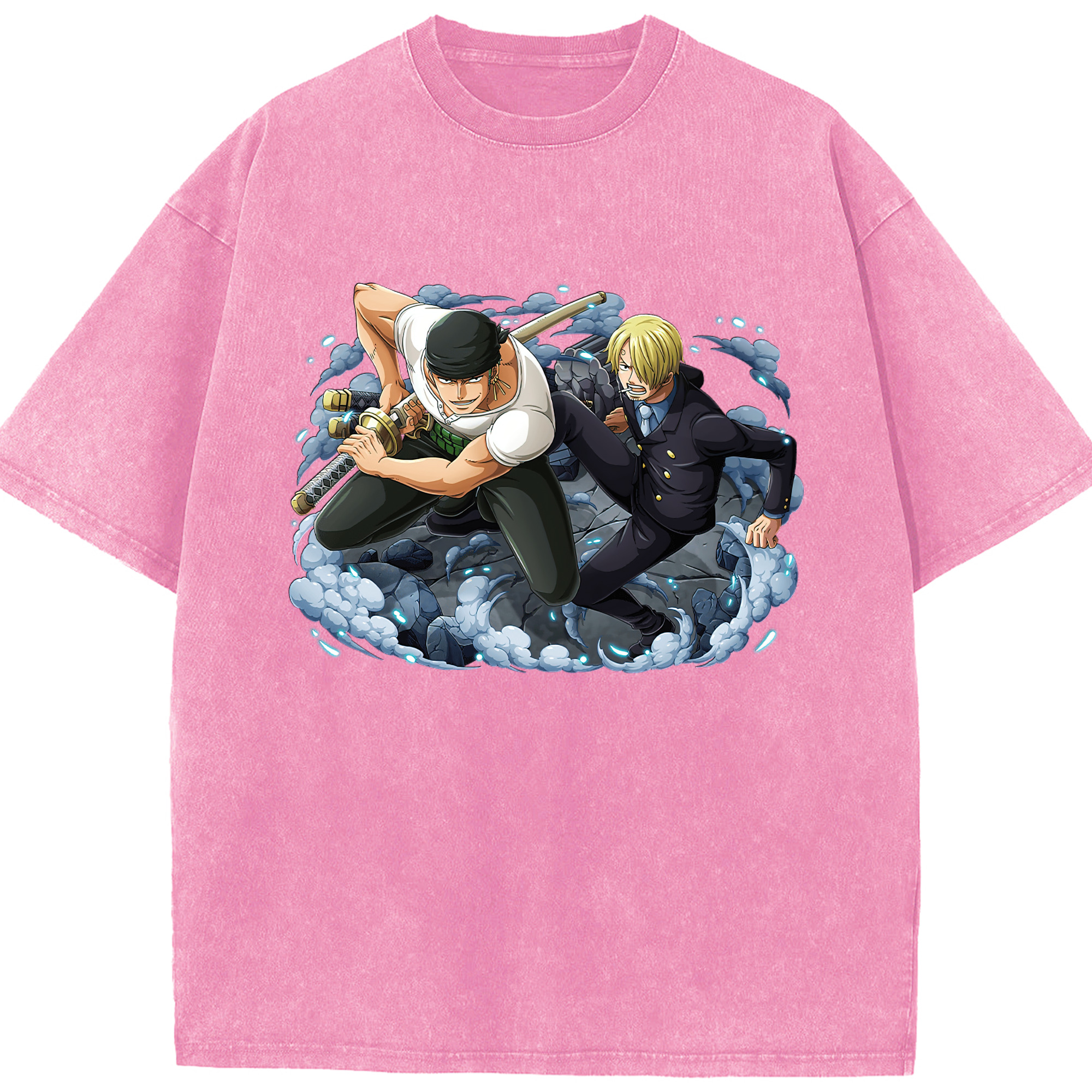 ワンピース ロロノア・ゾロ ONE PIECE Roronoa Zoro 綿100% ヴィンテージ風 半袖Tシャツ（フロントプリント）